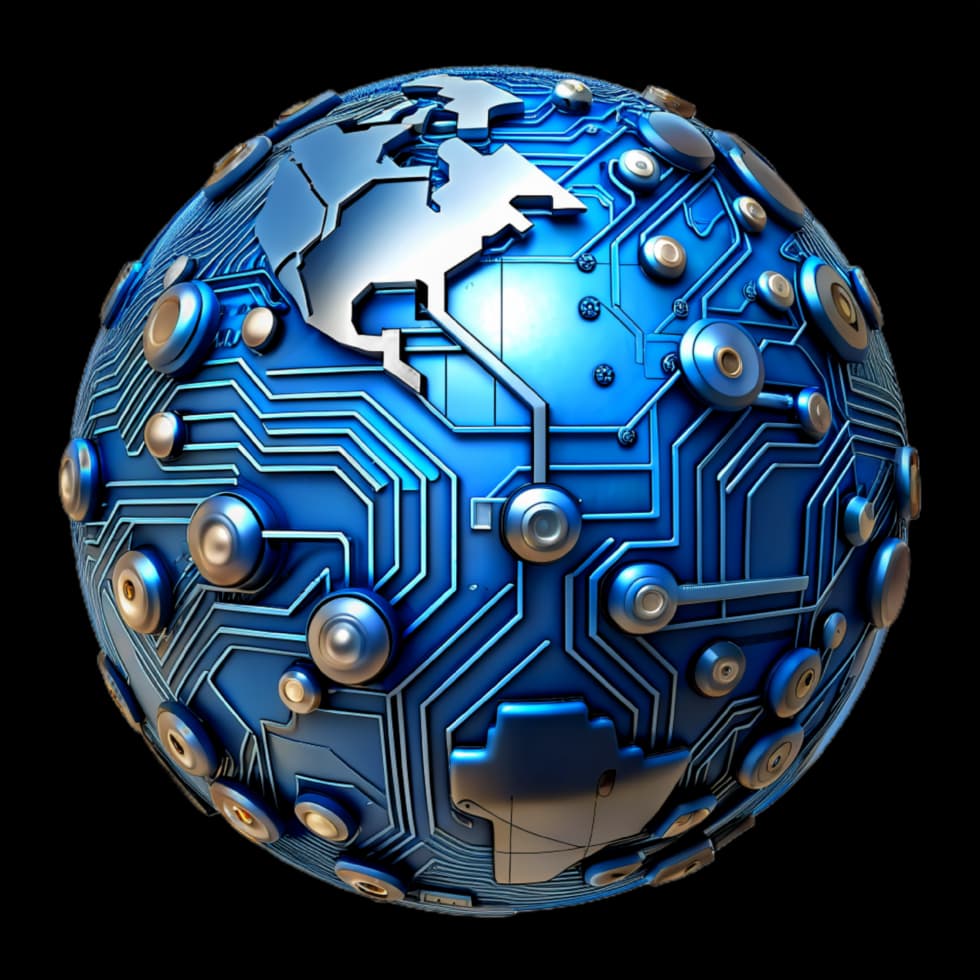 Globe illustrating countries where Al-Ghina Technologies collaborates